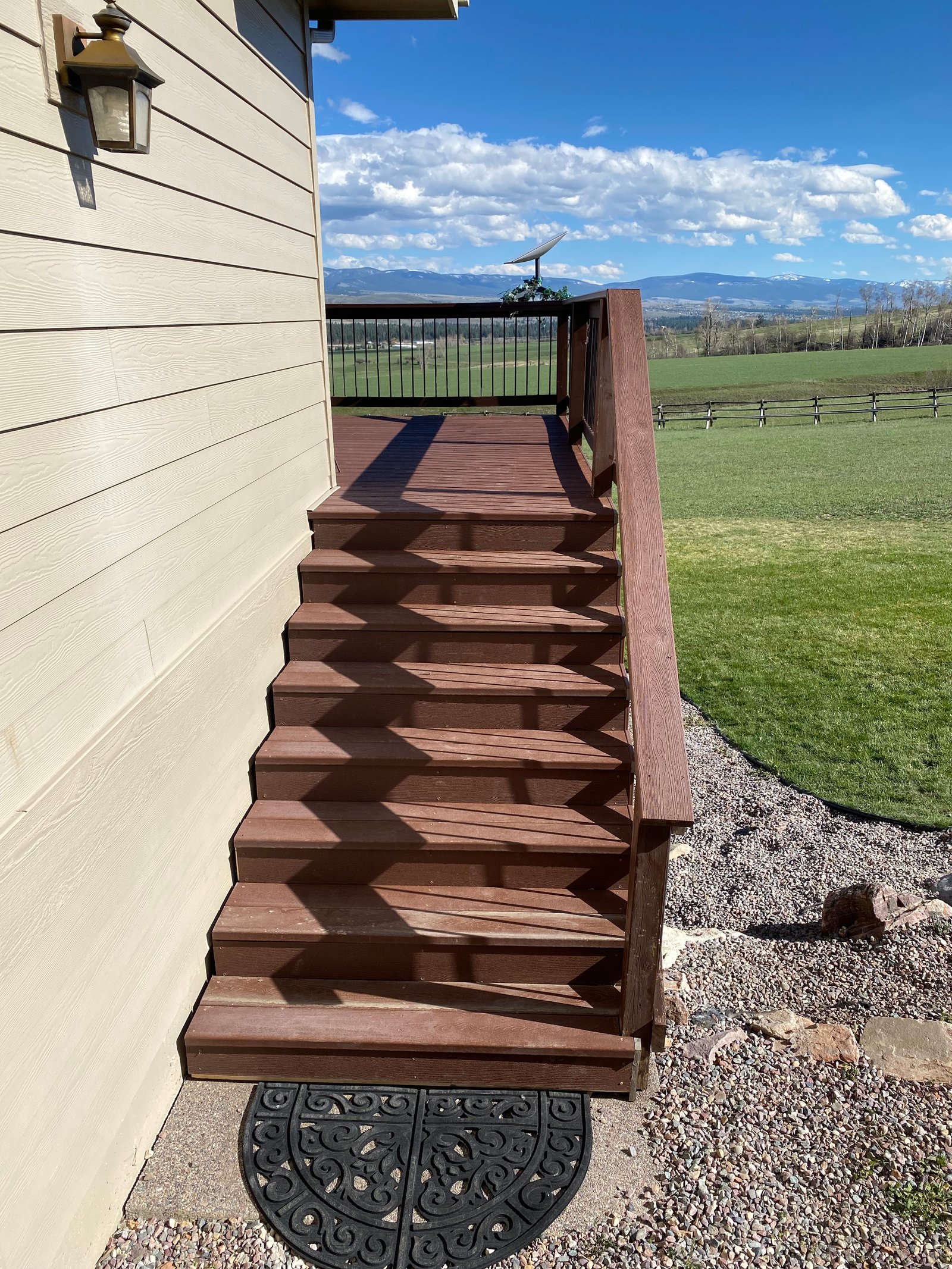 After photo of rebuilt exterior stairs in Kalispell MT
